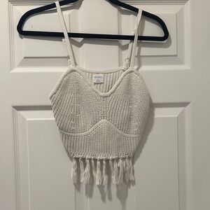 Wild Fable White Knit Crop Top